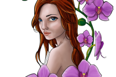 Girl in orchids