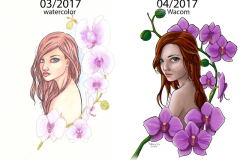 A girl in orchids