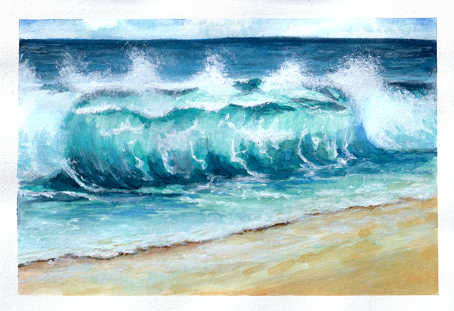 Wave in watercolor